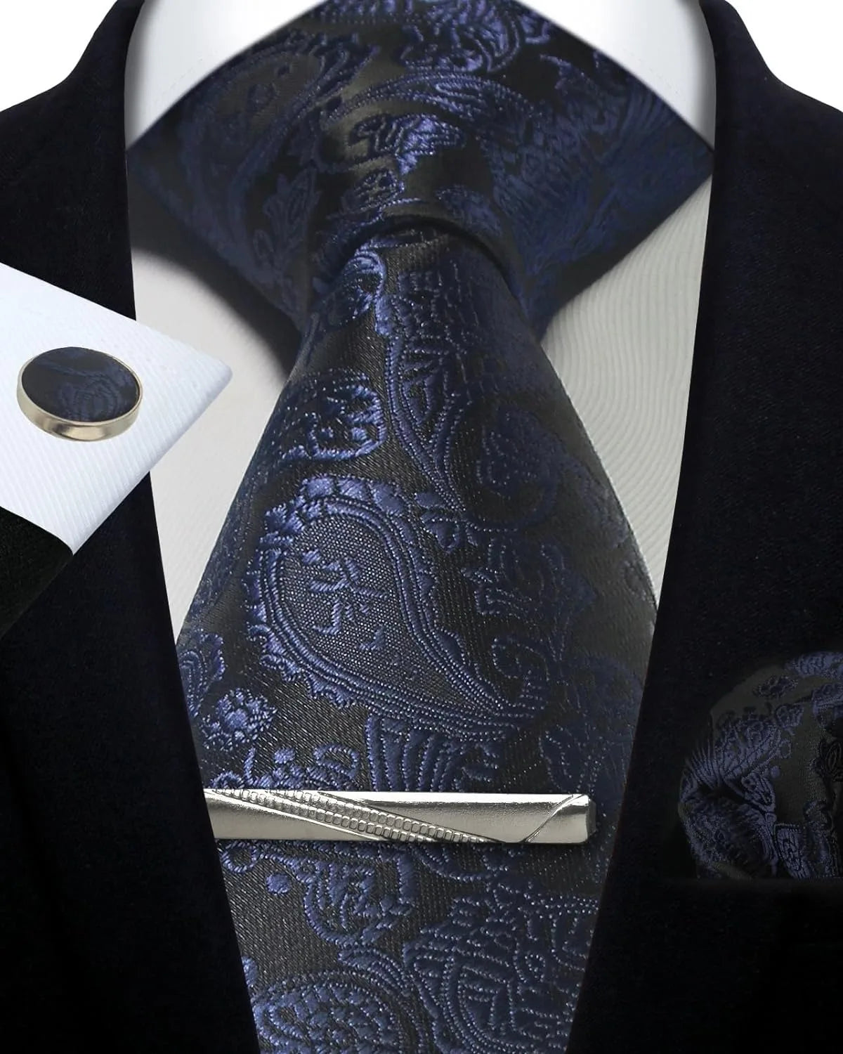 Ensemble cravate homme 4 pièces paisley – CLEVI Paris