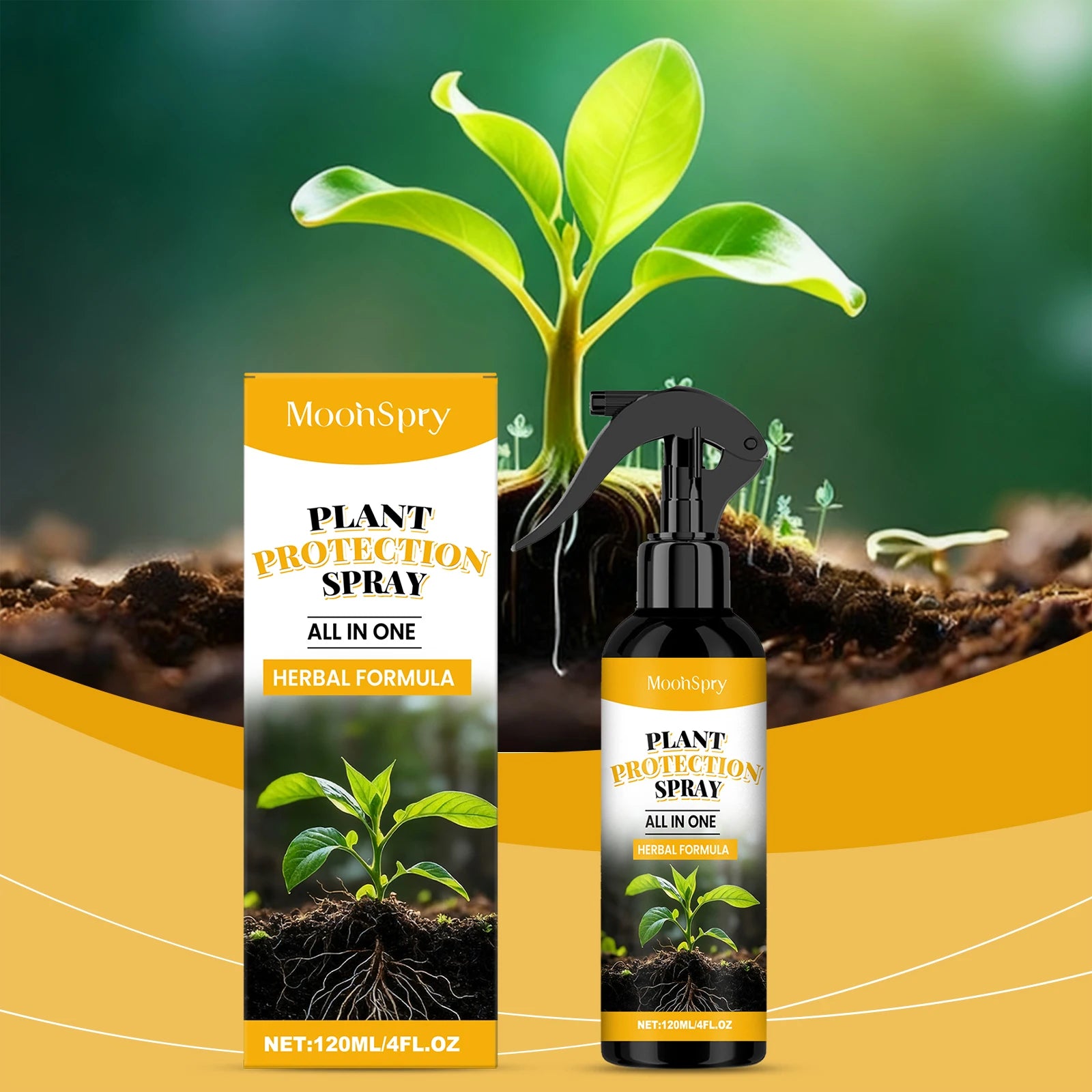 Spray Fertilisant Protection Plantes MOONSPRY | Stimule la Croissance & Inhibe les Bactéries | 120ml – CLEVI Paris