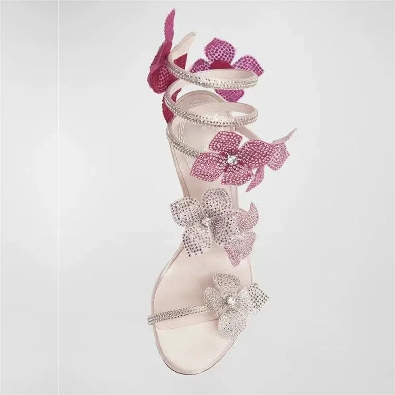 Escarpins Femme Talon Aiguille Cristal Bride Cheville Style Sexy – CLEVI Paris