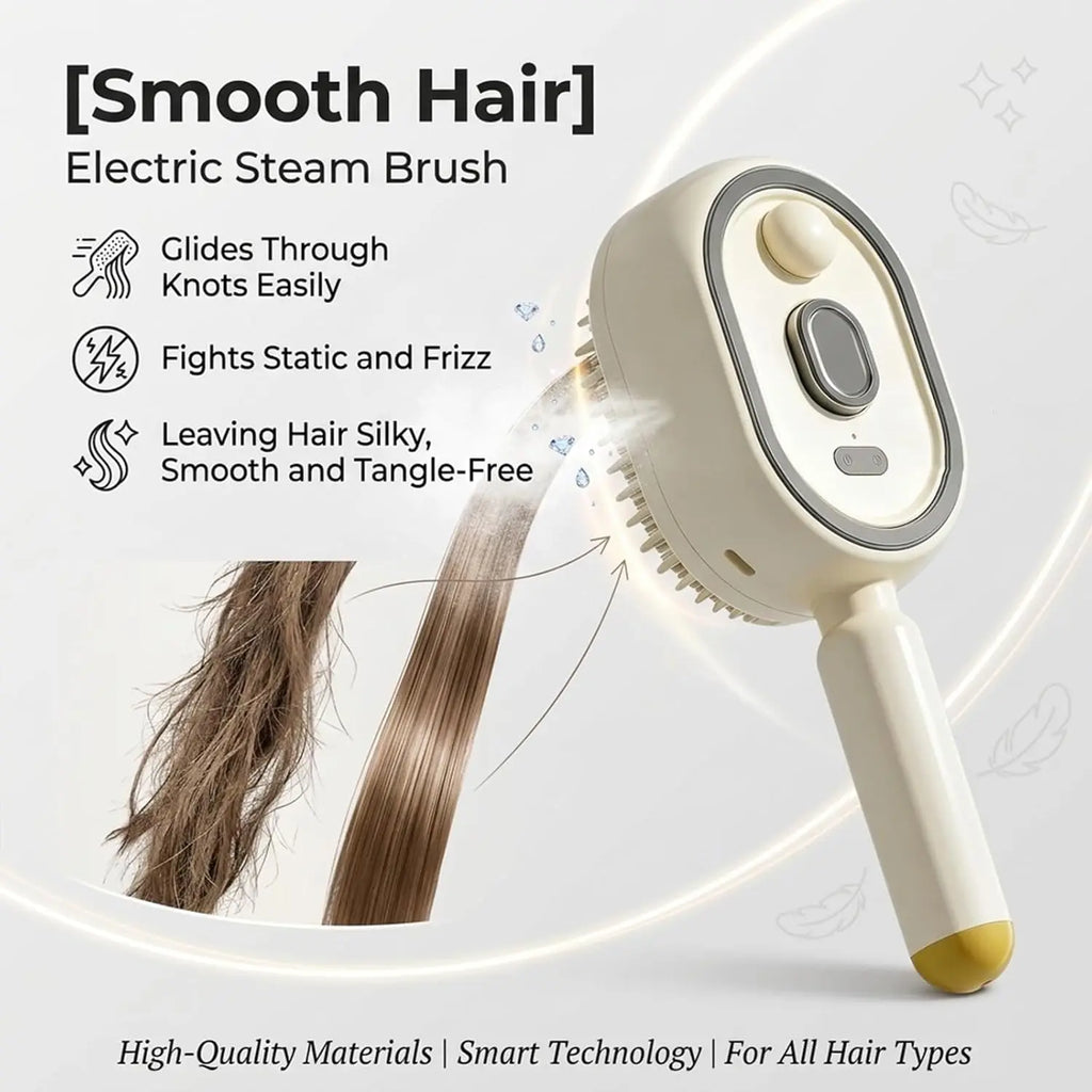 Brosse Massage Électrique 3-en-1 Spray Hydratant Cuir Chevelu Rechargeable – CLEVI Paris