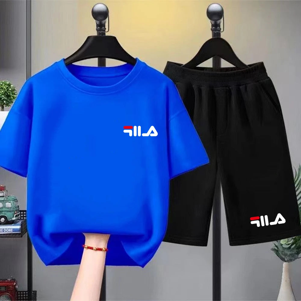 Ensemble 2 Pièces Enfant T-shirt + Short Coton Style Sportif Unisexe – CLEVI Paris