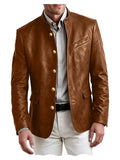 Blazer homme en similicuir, col montant – CLEVI Paris