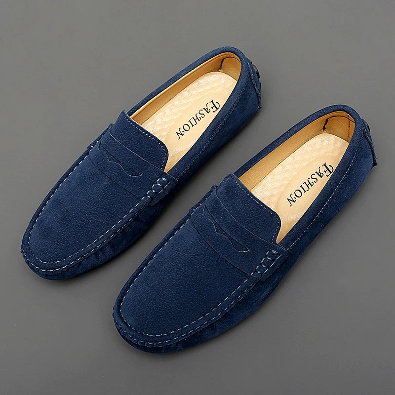 Mocassins Homme Cuir Suédé Yeinshaars – Chaussures Plates Confortables Slip-On – CLEVI Paris