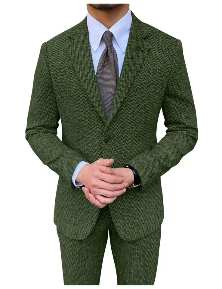 Costume homme 3 pièces classique à chevrons – CLEVI Paris