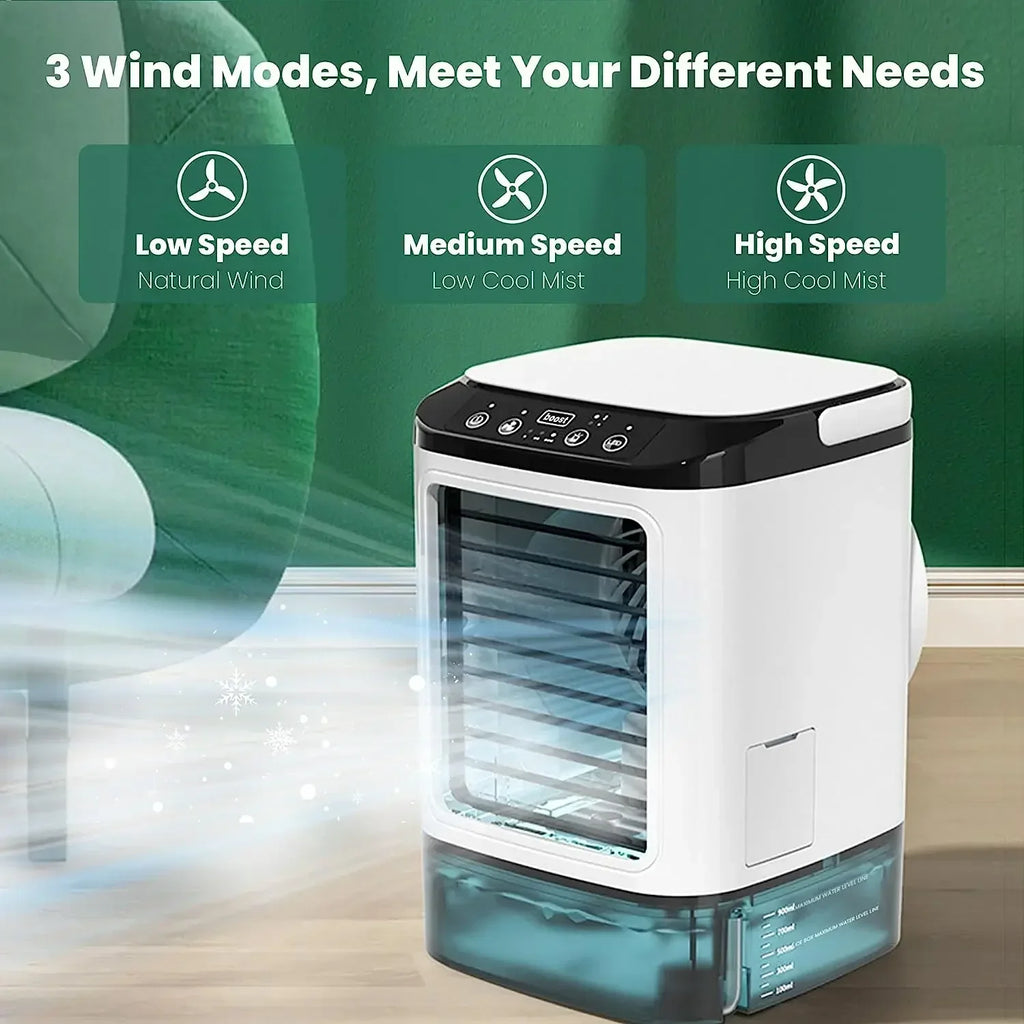 Climatiseur de Bureau Portable BAIHUAN Double Brumisation Ultrasonique 3 Vitesses Veilleuse – CLEVI Paris