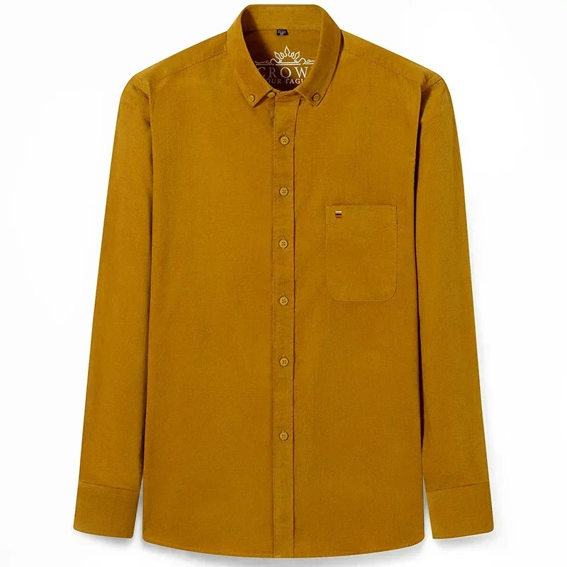 Chemise Corduroy Homme Grande Taille 100% Coton Manches Longues – S à 7XL – CLEVI Paris