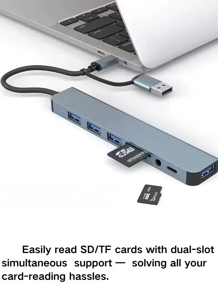 Hub USB-C 3-en-1 PD 100W HDMI 4K 30Hz USB 3.0 Compact Gris – CLEVI Paris