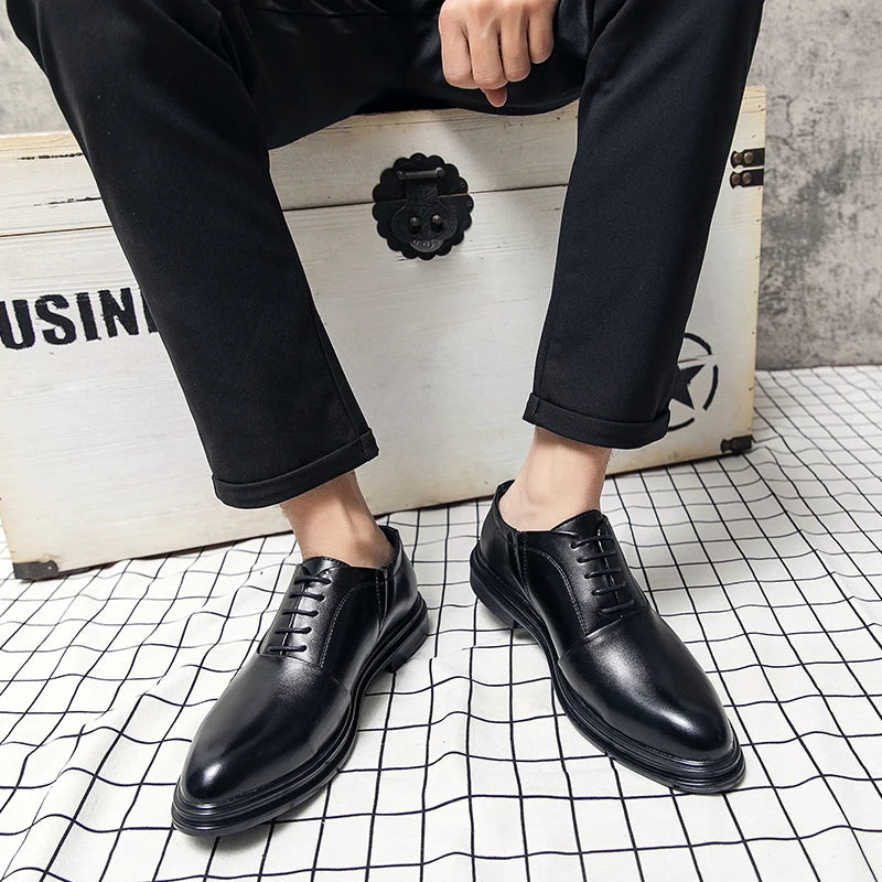 Derby Homme Cuir Véritable Slip-On | Bureau Mariage Vintage 2 Coloris