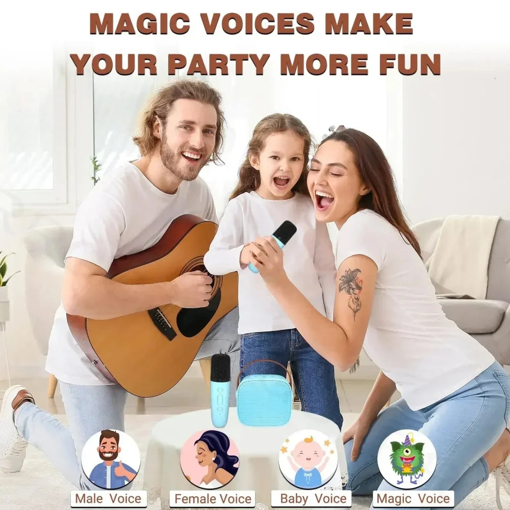 Machine Karaoké Portable Bluetooth Enceinte & 1-2 Micros Sans Fil – CLEVI Paris