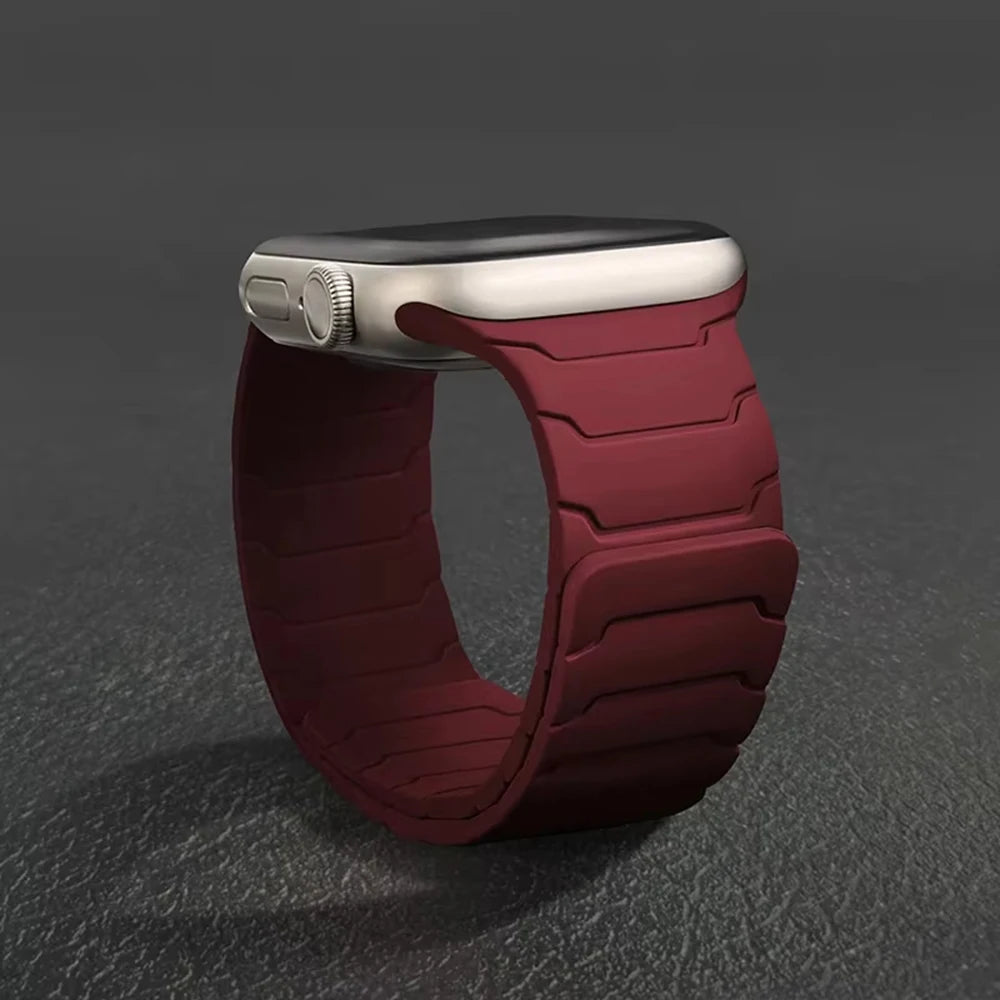 Bracelet Silicone Magnétique Apple Watch – Compatible Series 1–11 SE Ultra 1/2/3 – 38 40 41 42 44 45 46 49mm – CLEVI Paris