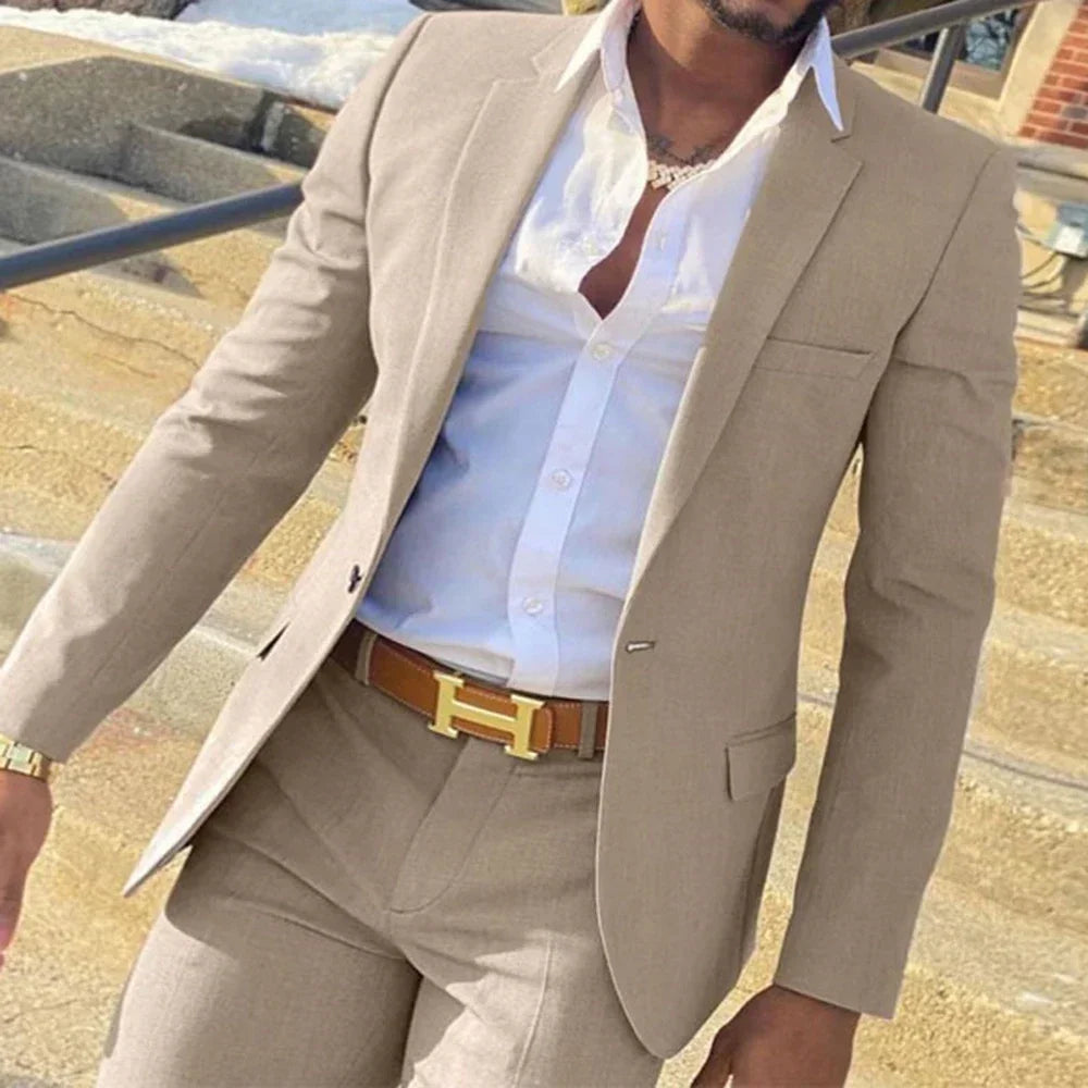 Costume Homme 2 Pièces Slim Fit Col Cranté Business 9 Coloris XXS-6XL – CLEVI Paris
