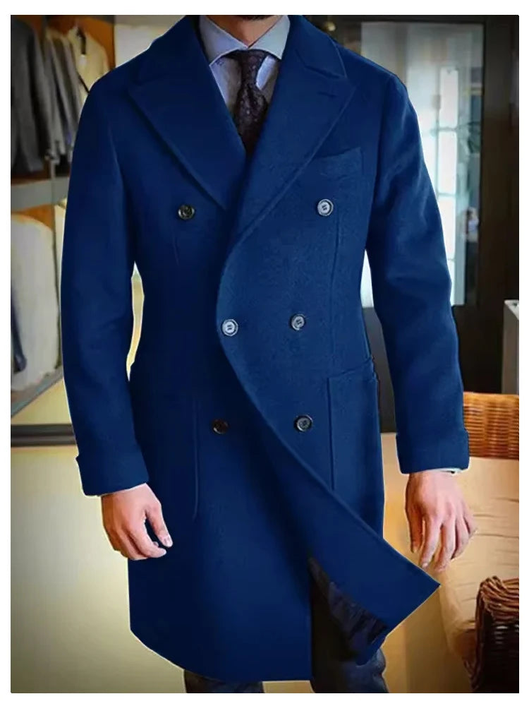 Manteau homme long double boutonnage – CLEVI Paris
