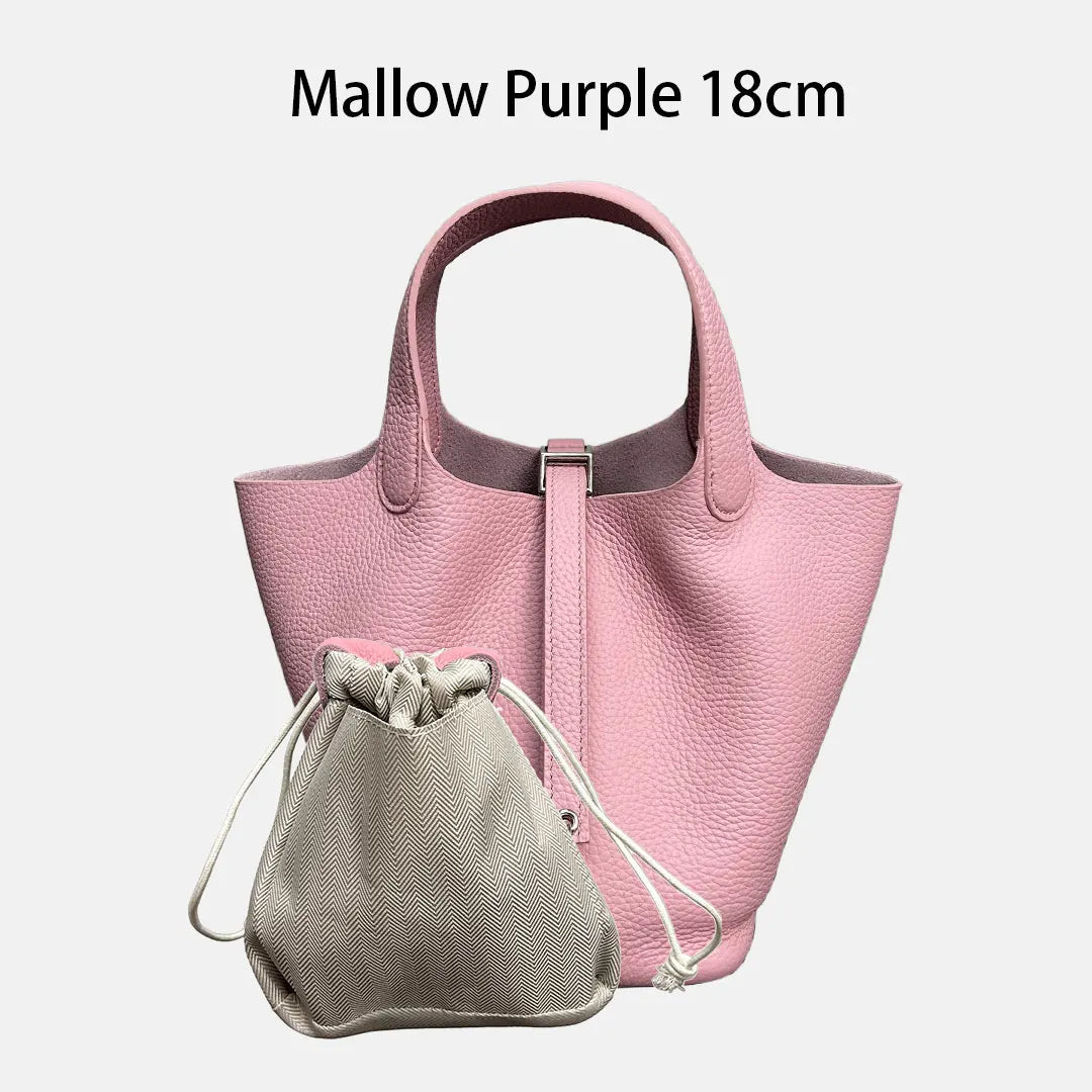 Sac Seau Femme Cuir Véritable Vache 2 Tailles 50+ Coloris Quincaillerie Argentée ou Dorée – CLEVI Paris