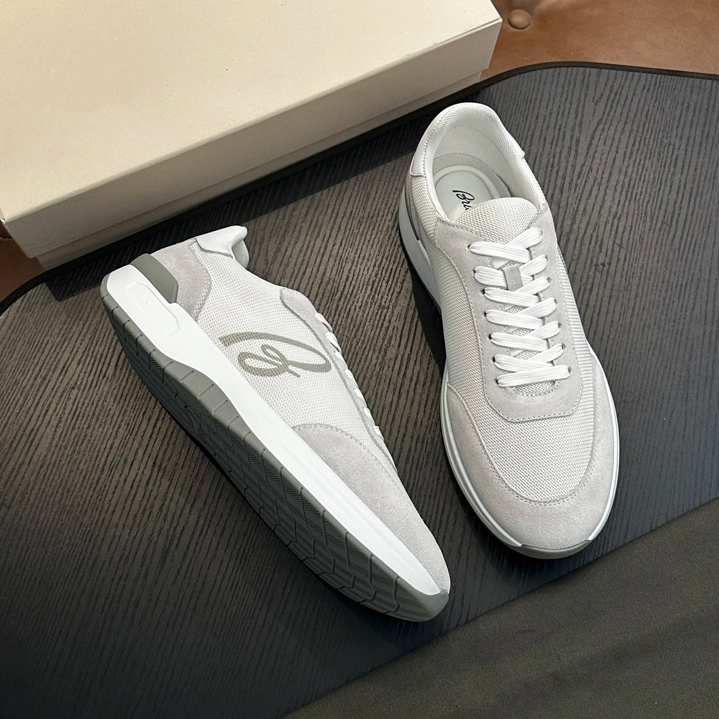 Sneakers Homme Cuir Vachette Véritable Respirant Semelle Caoutchouc Grande Taille EU 38-46 – CLEVI Paris