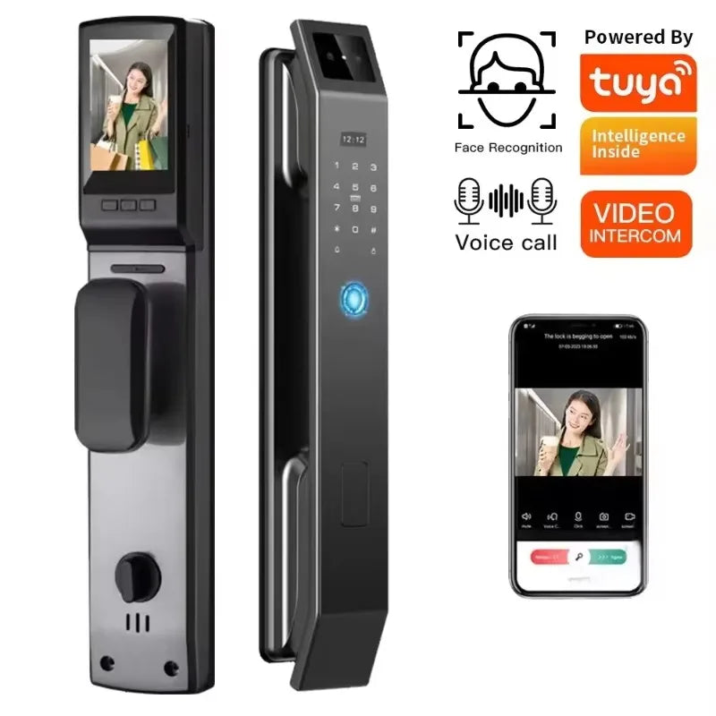 Serrure Connectée TY-14 Reconnaissance Faciale 3D Empreinte Digitale WiFi Tuya – CLEVI Paris