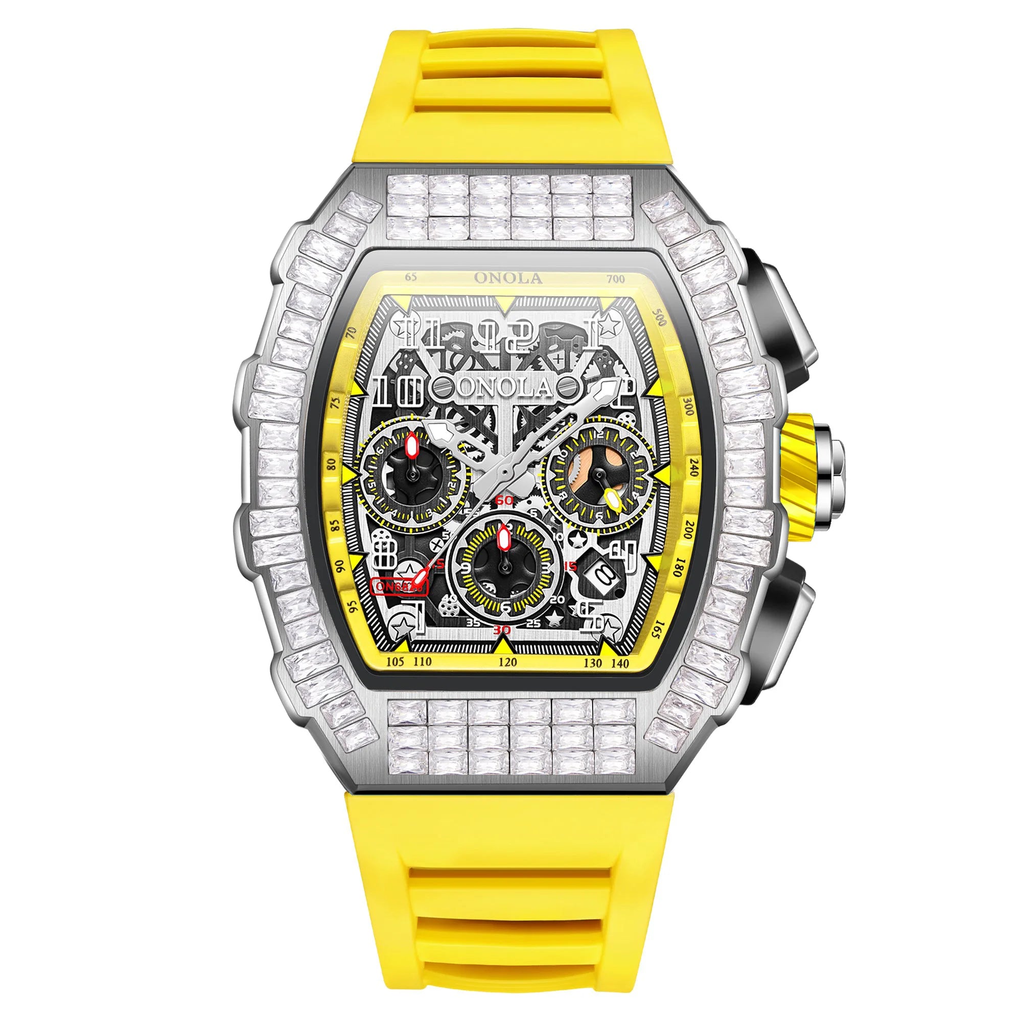 Montre Automatique ONOLA Sport Homme | Squelette Silicone Militaire