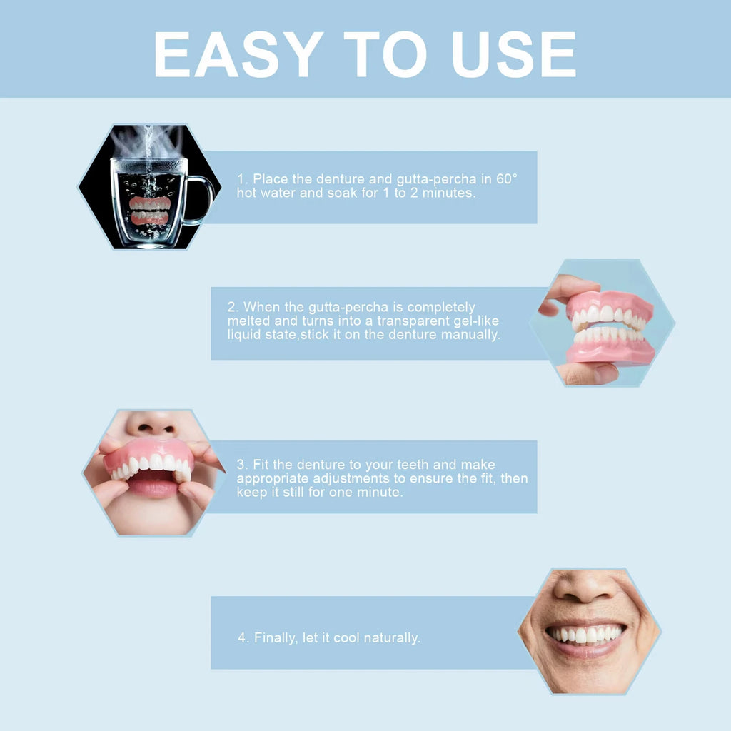 Dentier Complet Ajustable Adulte | Prothèse Dentaire Portable Haut & Bas | Homme & Femme – CLEVI Paris