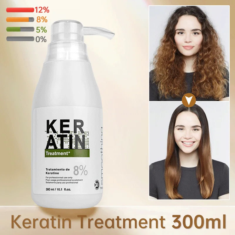 Traitement Kératine Brésilienne PURC 300ml – Lissage & Anti-Frisottis, 0% à 12%