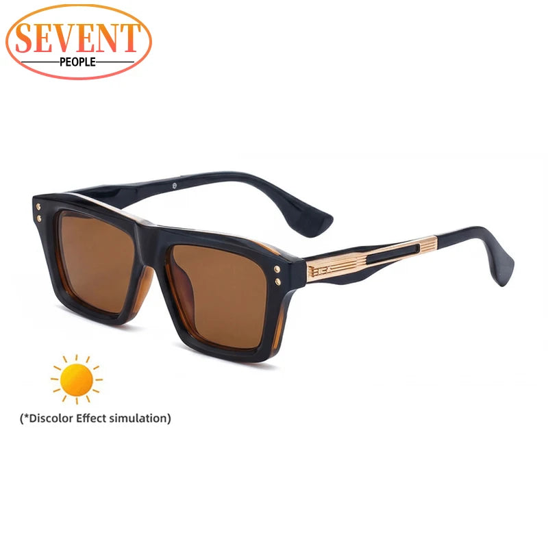 Lunettes de Soleil Steampunk Carrées Homme | UV400 Verres Dégradés & Polarisés | Conduite Vintage – CLEVI Paris