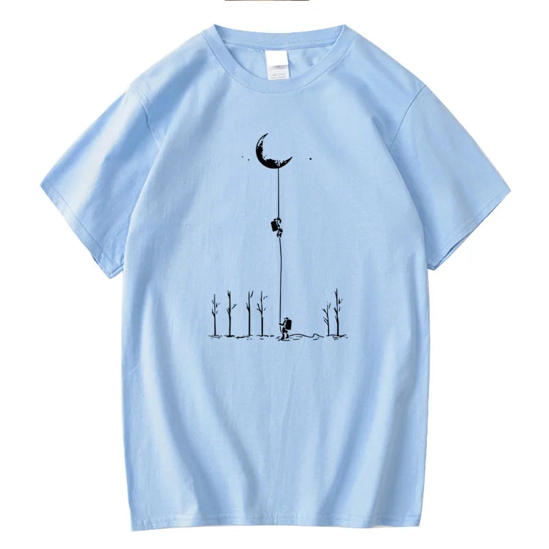 T-Shirt Homme Imprimé Astronaute Hip-Hop Coupe Loose Col Rond 11 Coloris – CLEVI Paris