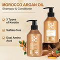 Duo Shampoing & Après-Shampoing PURC | Huile d'Argan du Maroc | Kératine & Acides Aminés | Sans Sulfate | Certifié CPNP – CLEVI Paris
