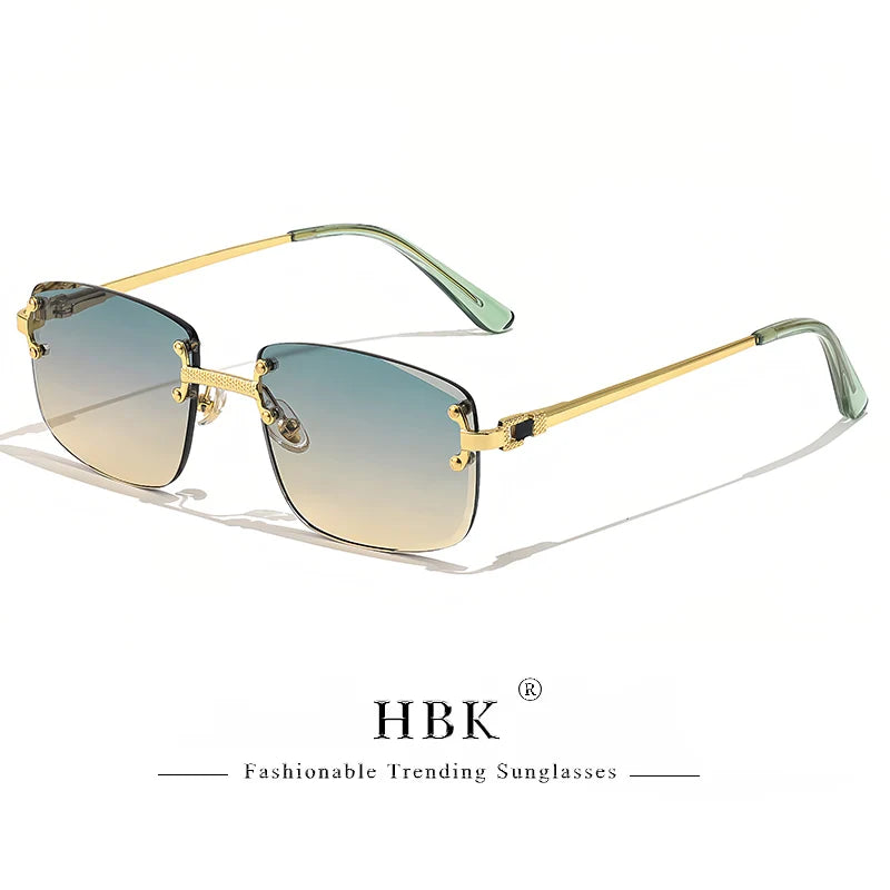 Lunettes de Soleil Carrées Sans Monture Femme HBK – Verres Dégradés UV400 – CLEVI Paris