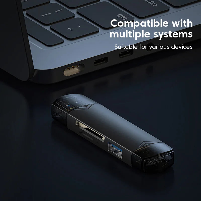 Lecteur de Cartes 5-en-1 & 6-en-1 USB OTG SD/TF — CLEVI Paris