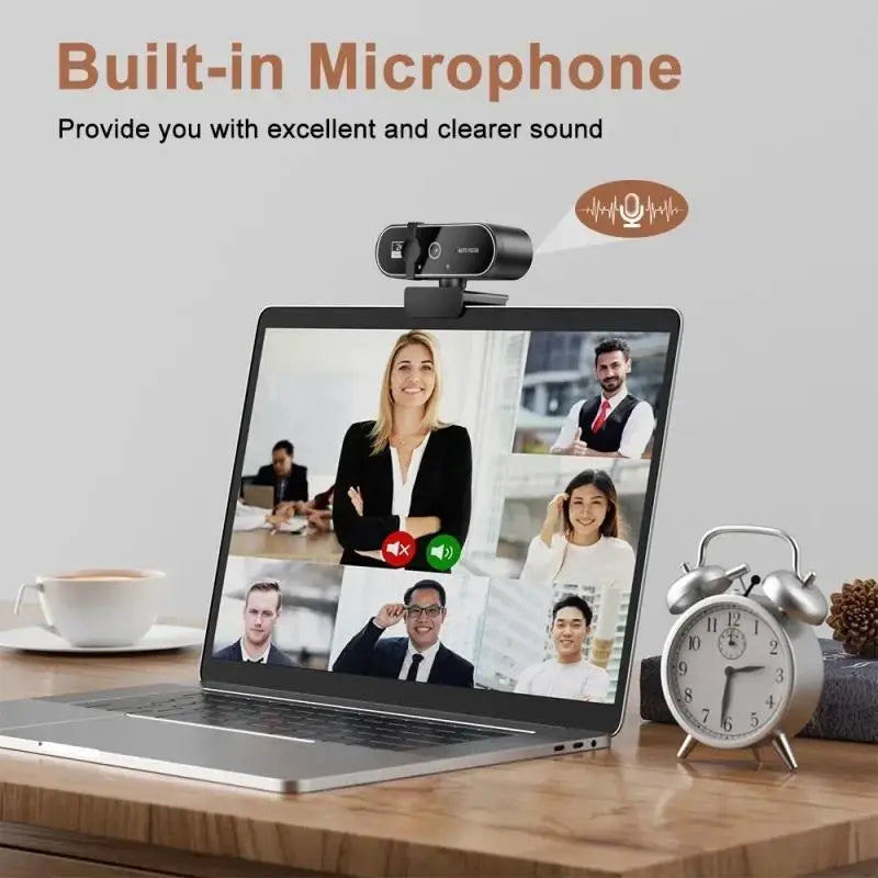 Webcam EOENKK 4K Autofocus – Micro Intégré, Fill-in Optionnel, USB Plug-and-Play, PC & Laptop, Streaming & Visio – CLEVI Paris