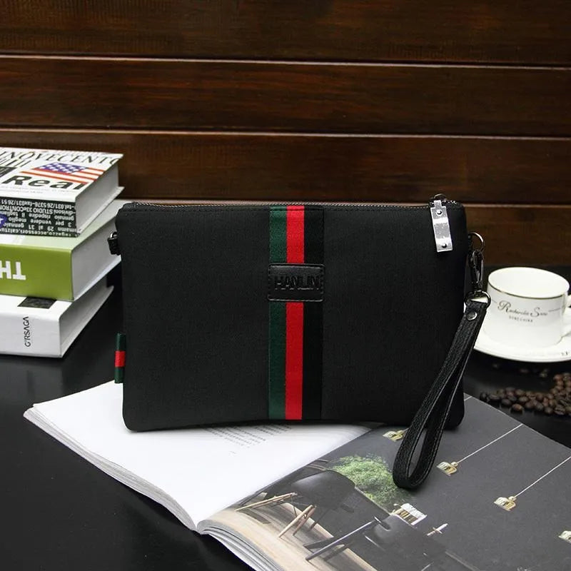Pochette homme noire en toile S et L – CLEVI Paris