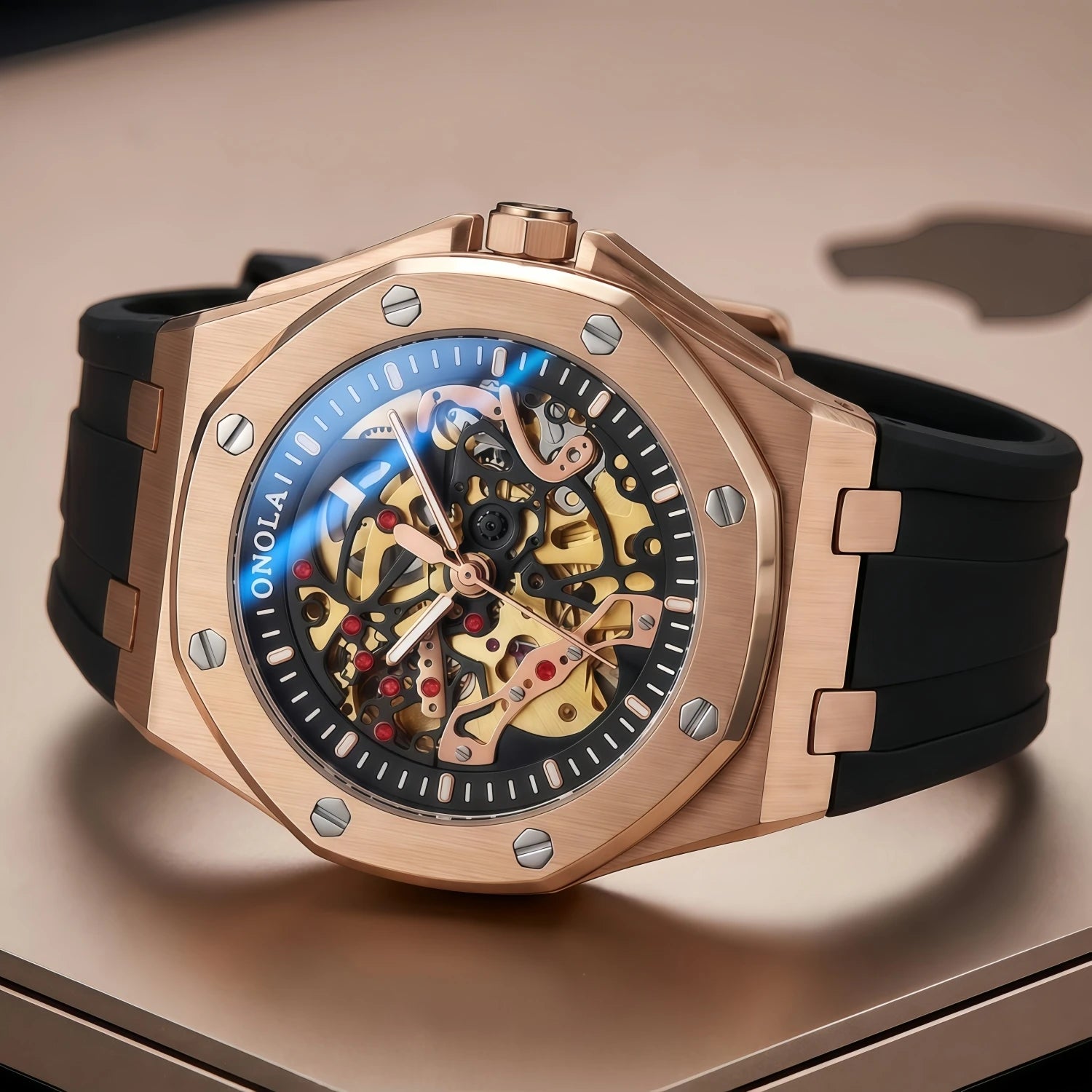 ONOLA Montre Automatique Homme Squelette Sport Silicone Étanche Multicolore – CLEVI Paris