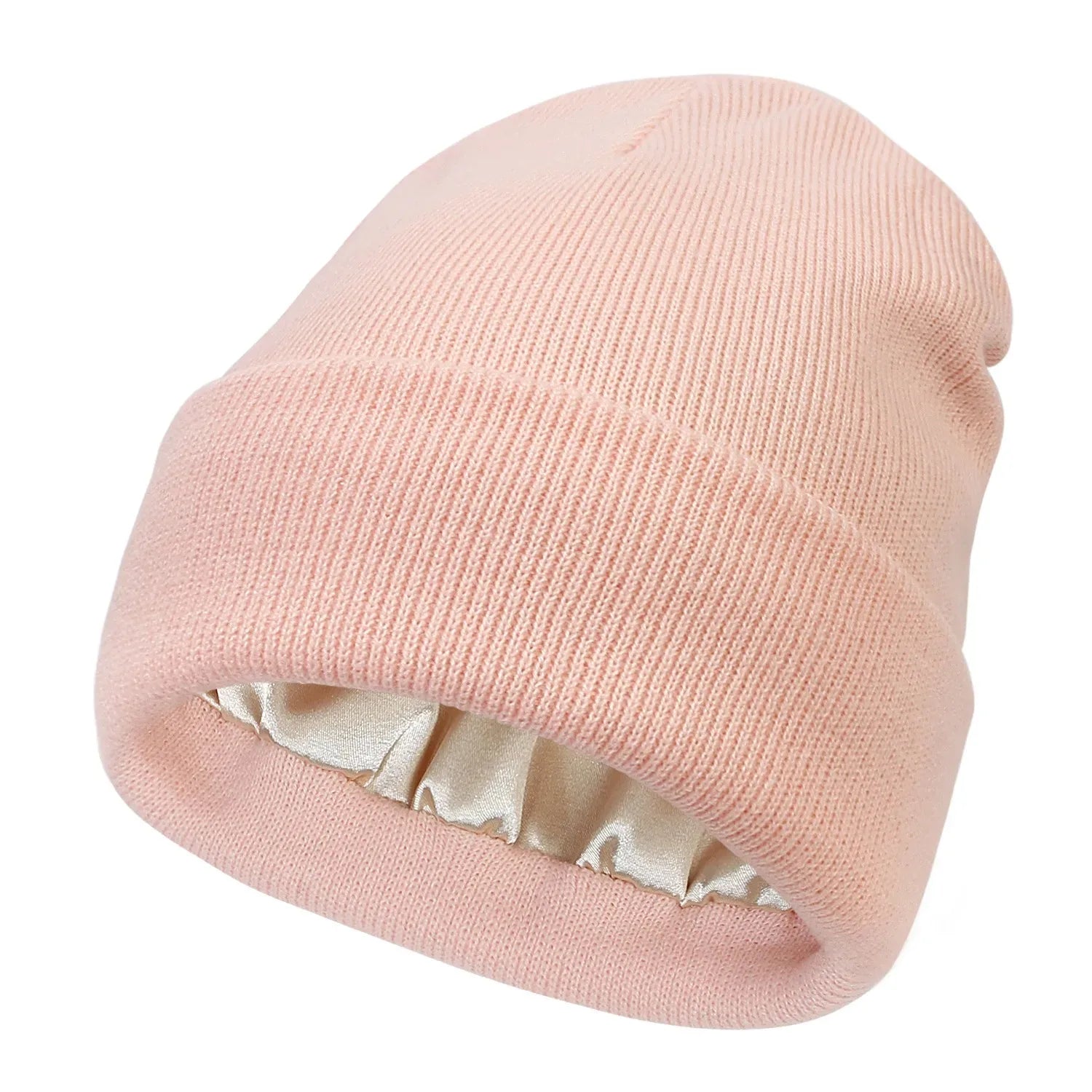 Bonnet Tricoté Doublé Satin Unisexe — CLEVI Paris