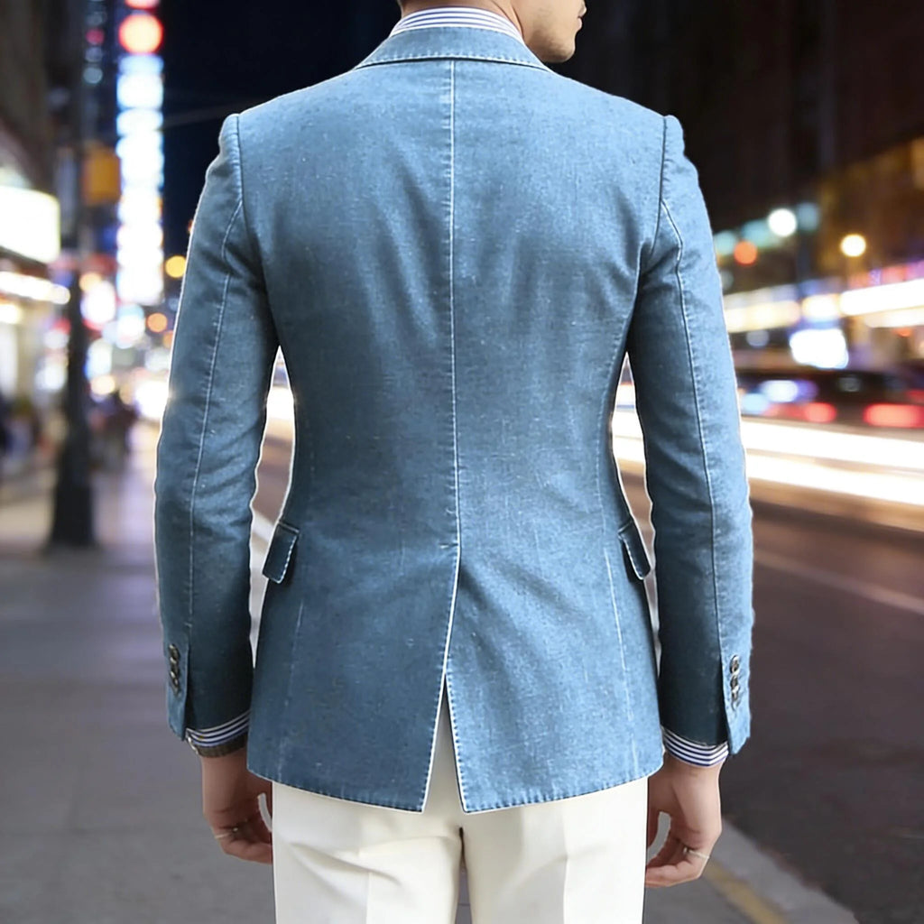 Blazer en Jean Homme Croisé – CLEVI Paris