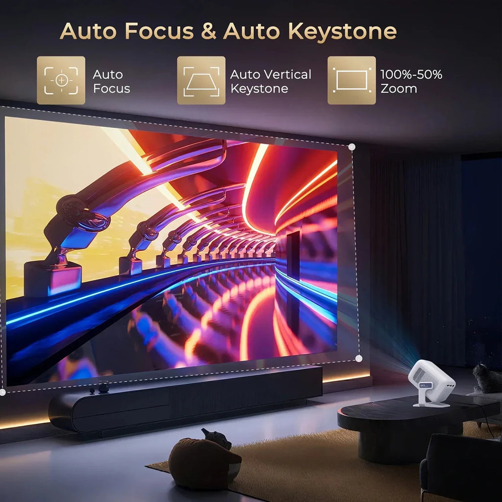DITONG X3 Plus Projecteur Mini Android 11 1080P 4K 800 ANSI Autofocus Ratio 0,8:1 – CLEVI Paris