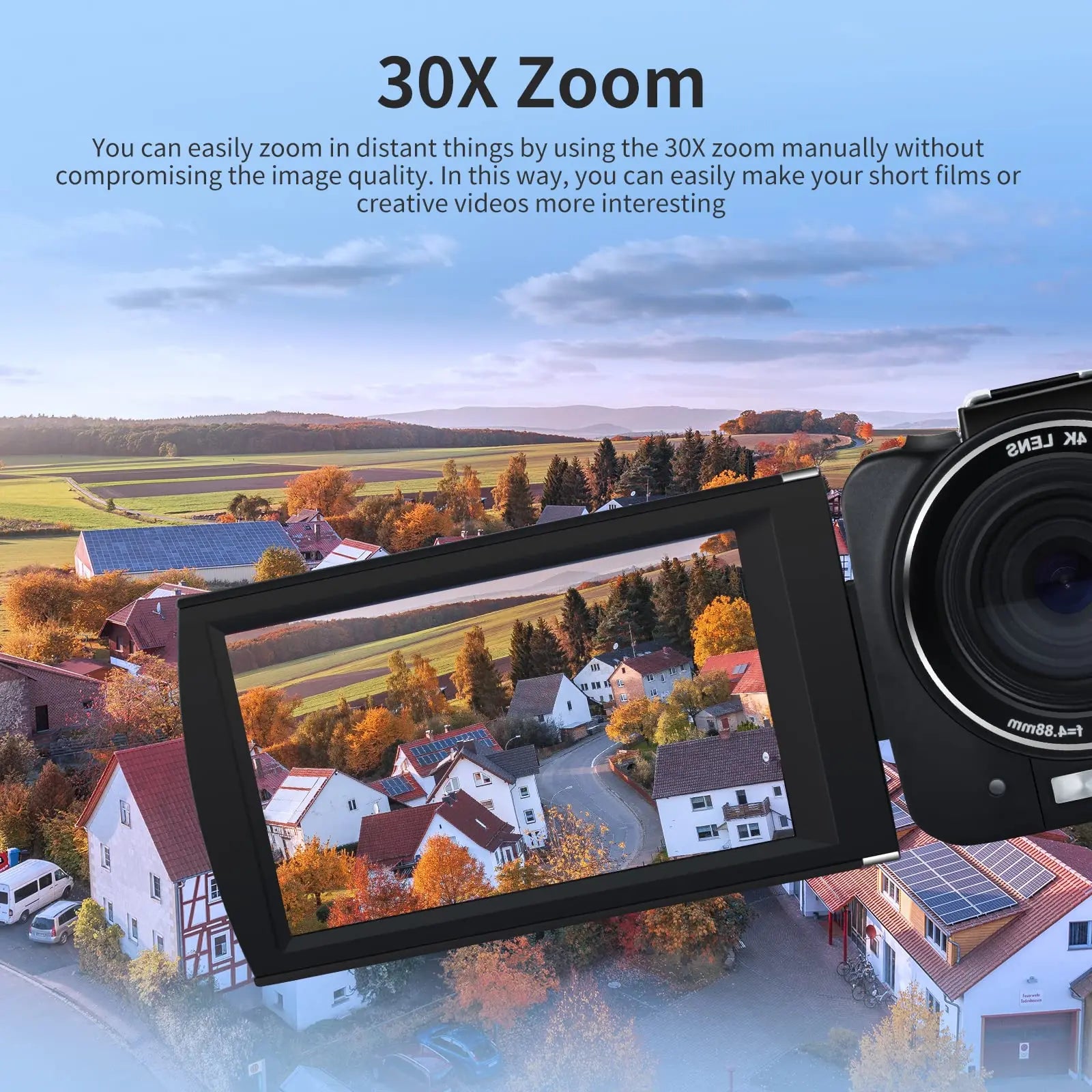 Caméscope Ordro AX10 4K 30MP – Zoom 30x, Vision Nocturne IR, WiFi, Écran Tactile 3,5", Vlogging YouTube, Kit Complet – CLEVI Paris