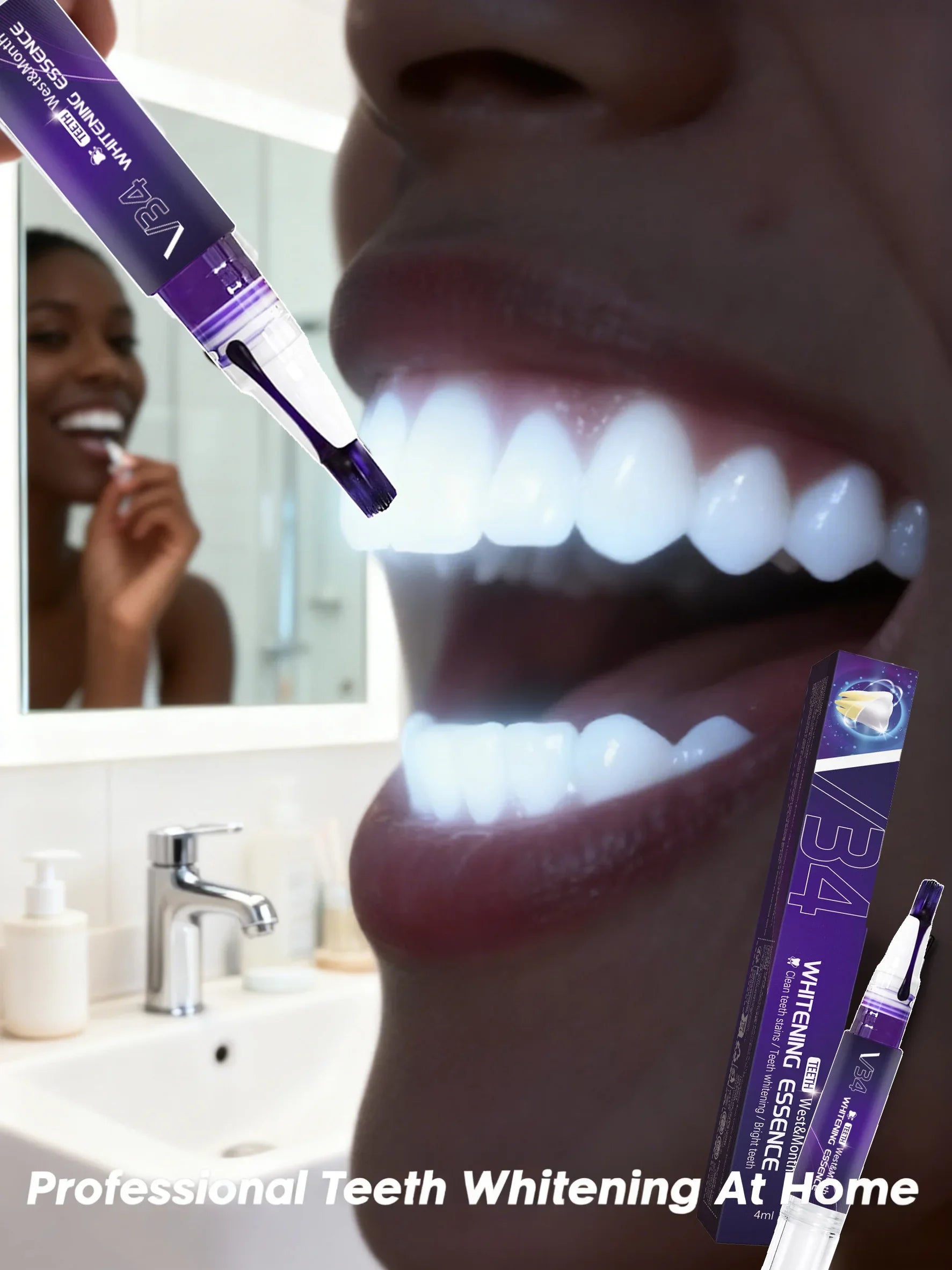 Stylo Blanchissant Dents Violet | Blanchiment Instantané Sans Sensibilité