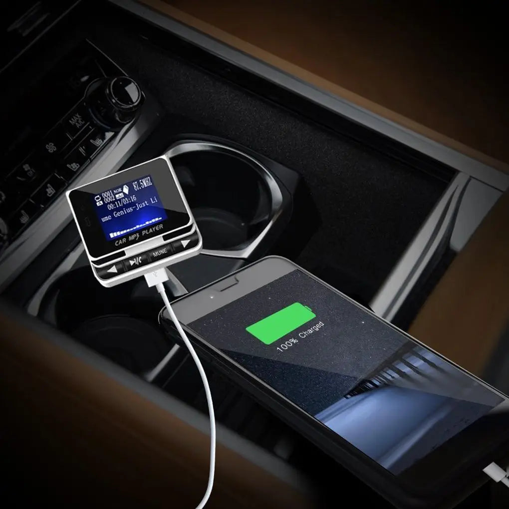 Transmetteur FM Bluetooth Voiture FM12B – Écran LCD 1,44", Mains Libres, Lecteur MP3, Chargeur USB, Télécommande