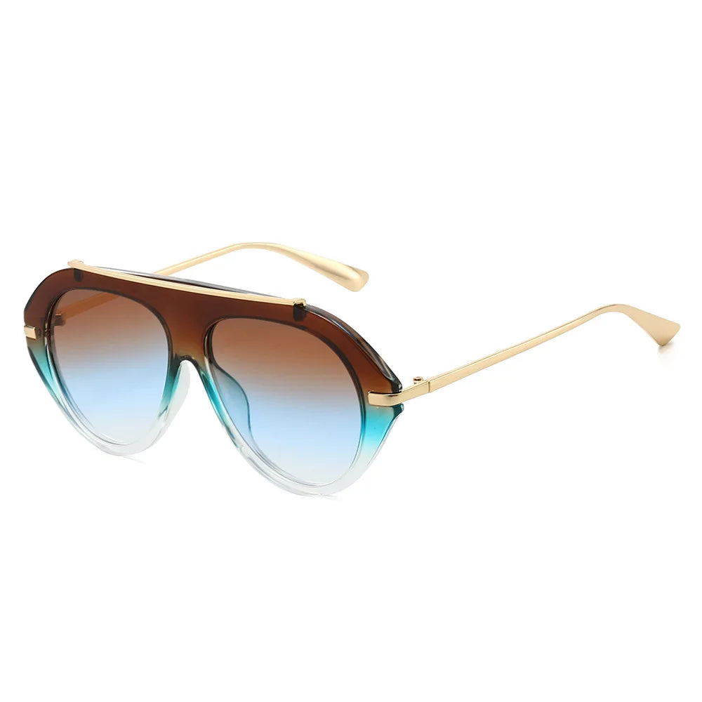 Lunettes de Soleil Oversize Pilot Rétro 70s Monture Métal Dorée UV400 Unisexe – CLEVI Paris