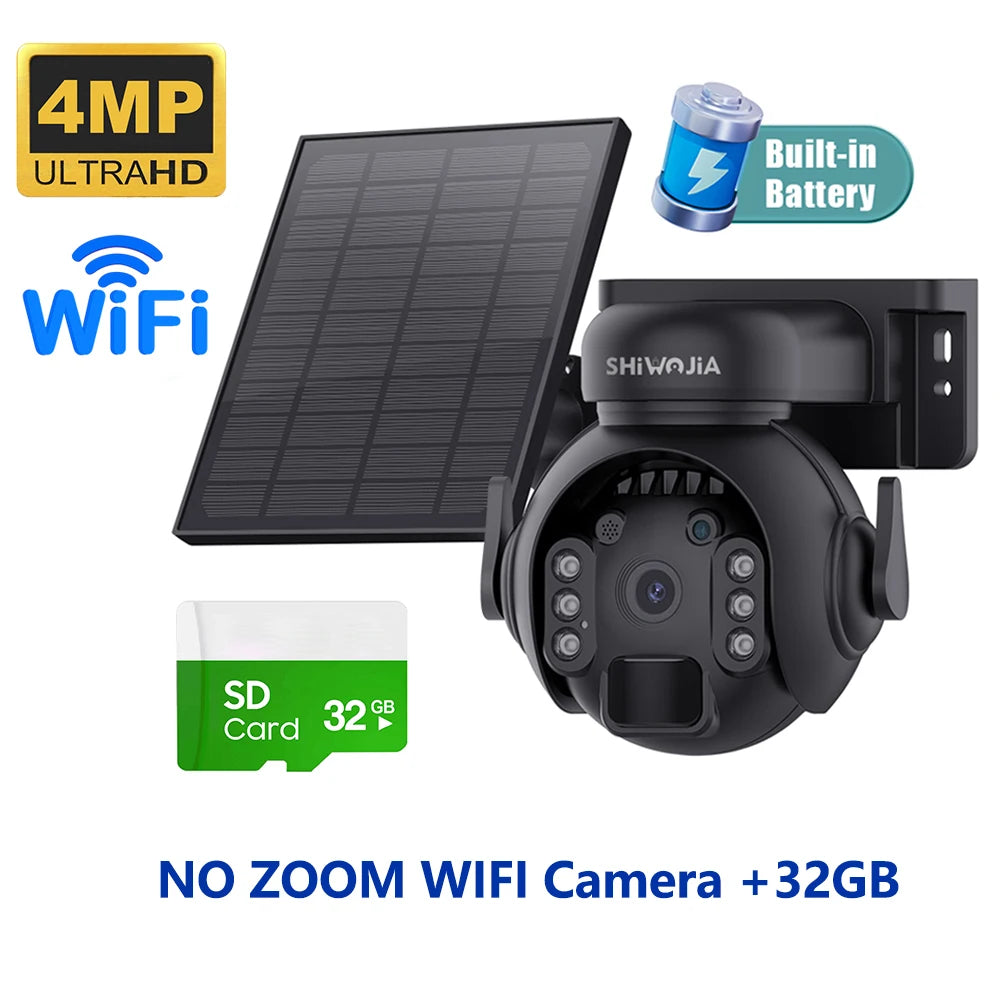 Caméra Solaire Extérieure 8MP 4K Double Objectif Zoom 12x 4G Wi-Fi PIR IP65 – CLEVI Paris