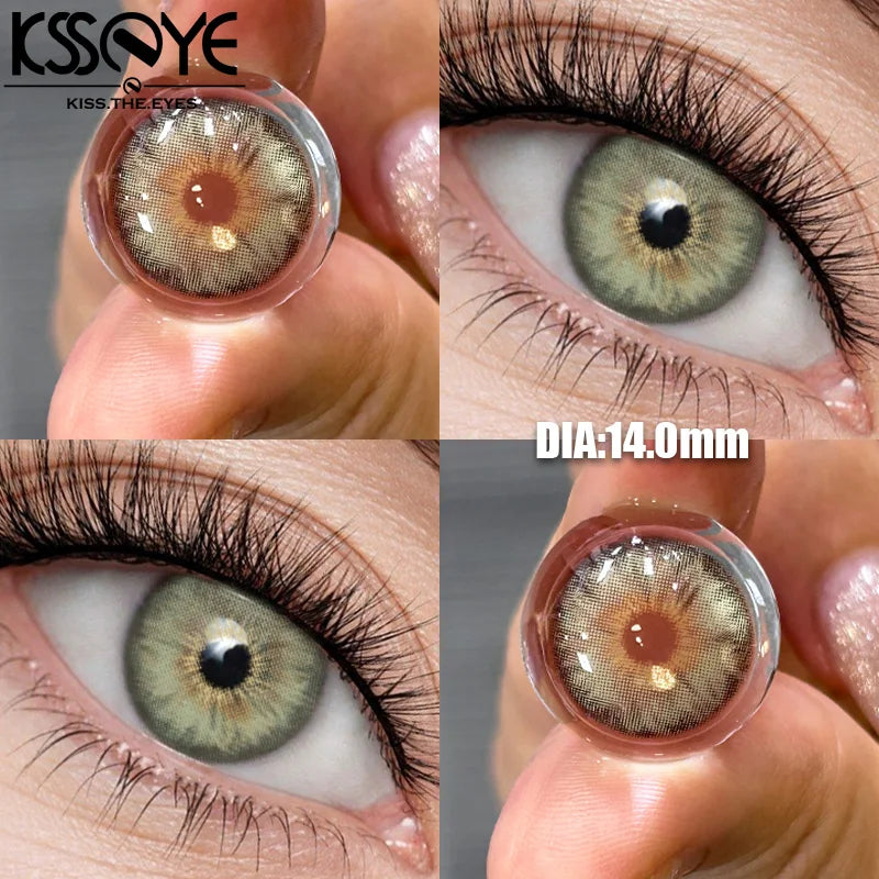 Lentilles de Contact Colorées avec Correction KSSEYE – 6 Teintes, Myopie – 8.00 à 0, Port Annuel
