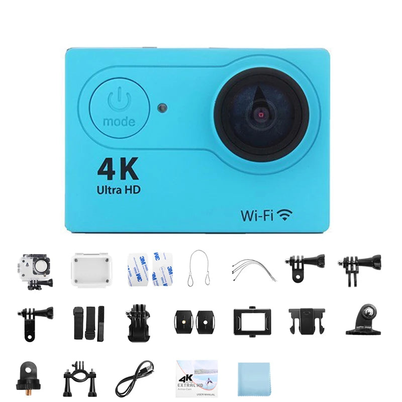 Caméra Action 4K Fomscvka – 1080P/60fps, WiFi, Étanche, Écran 2", Télécommande, 8 Coloris, microSD en Option