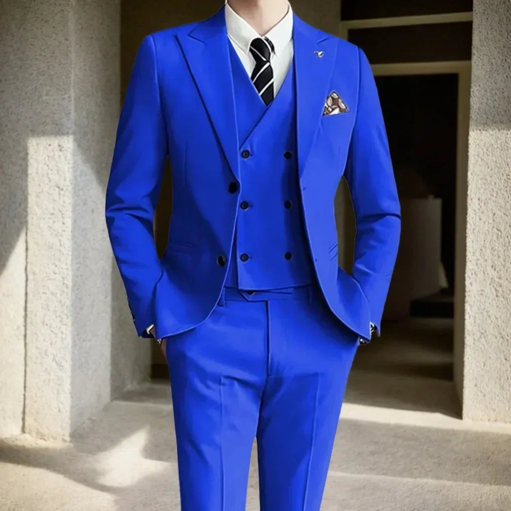 Costume homme 3 pièces uni, veste et gilet – CLEVI Paris