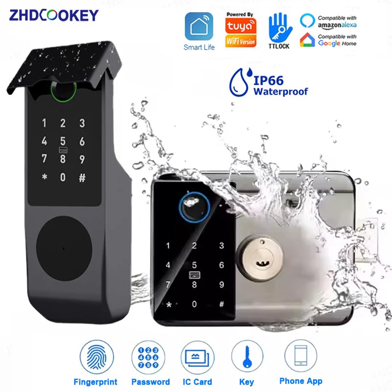 Serrure Extérieure Connectée ZhdCookey G23 Empreinte Digitale IP66 Tuya WiFi – CLEVI Paris
