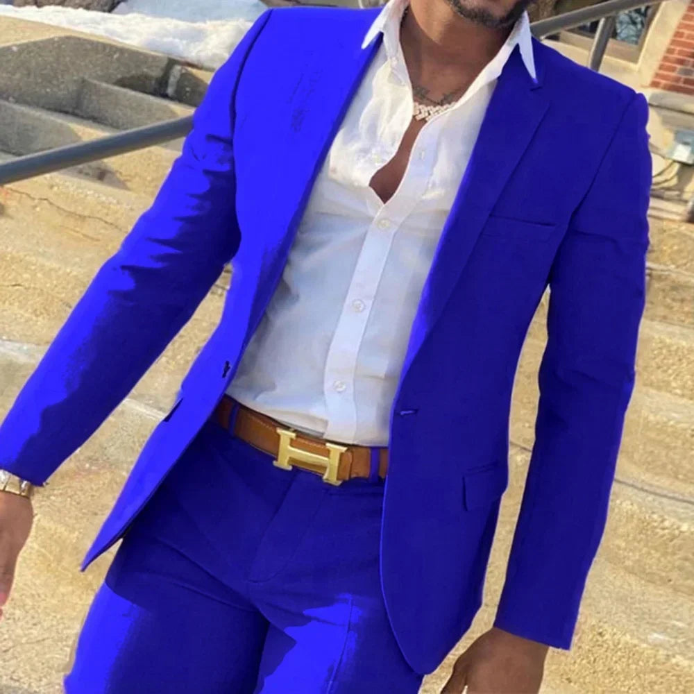 Costume Homme 2 Pièces Slim Fit Col Cranté Business 9 Coloris XXS-6XL – CLEVI Paris