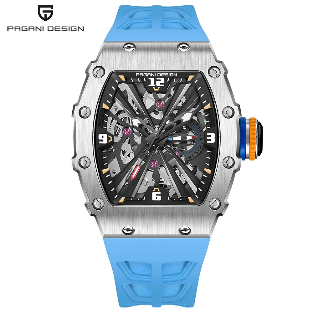 PAGANI DESIGN Montre Quartz Japonais Femme Homme Rectangulaire Saphir Silicone 42mm 100m – CLEVI Paris