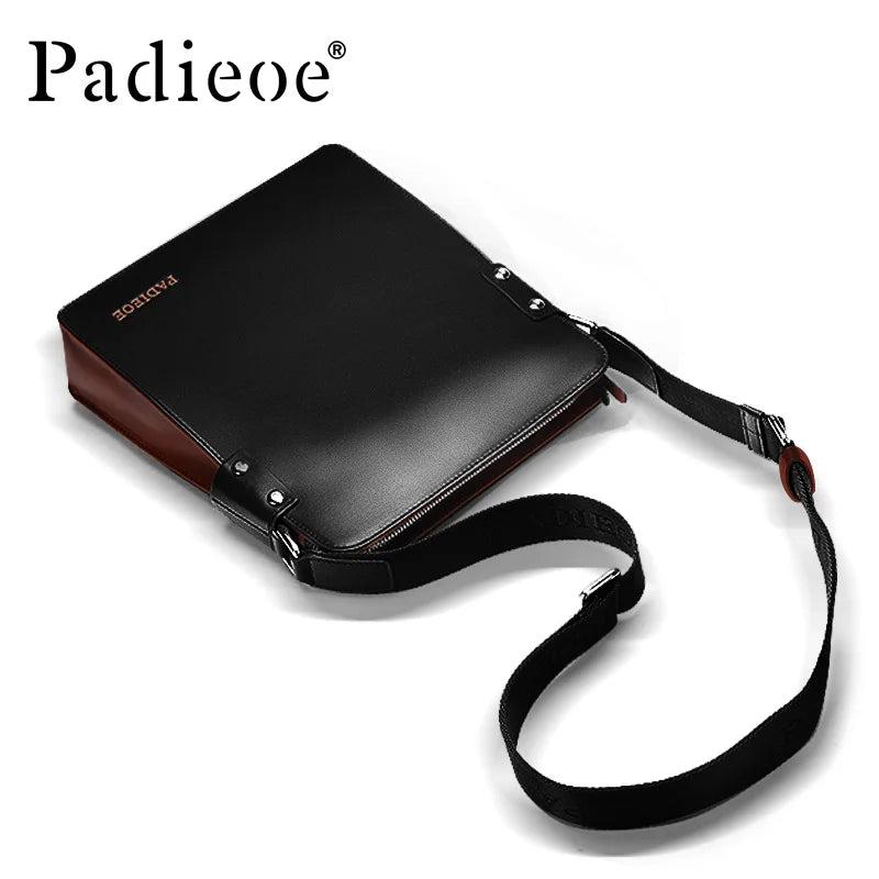 Sacoche Bandoulière Cuir Véritable Homme Padieoe 3 Poches – CLEVI Paris