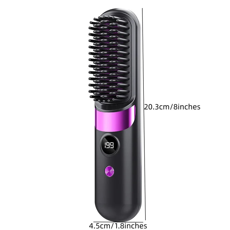 Brosse Lissante Sans Fil Rechargeable USB-C LCD 140-199°C — CLEVI Paris