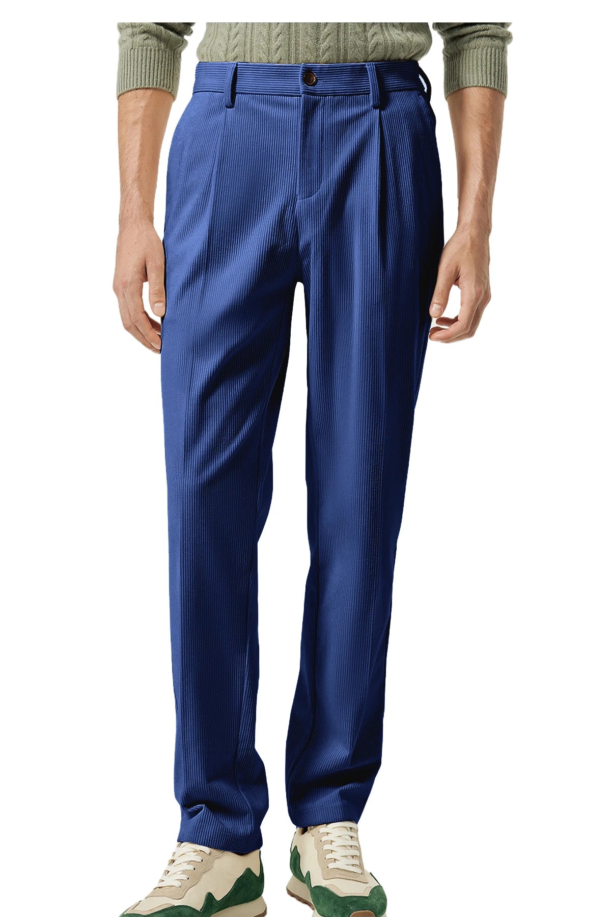 Pantalon homme en velours côtelé taille haute – CLEVI Paris