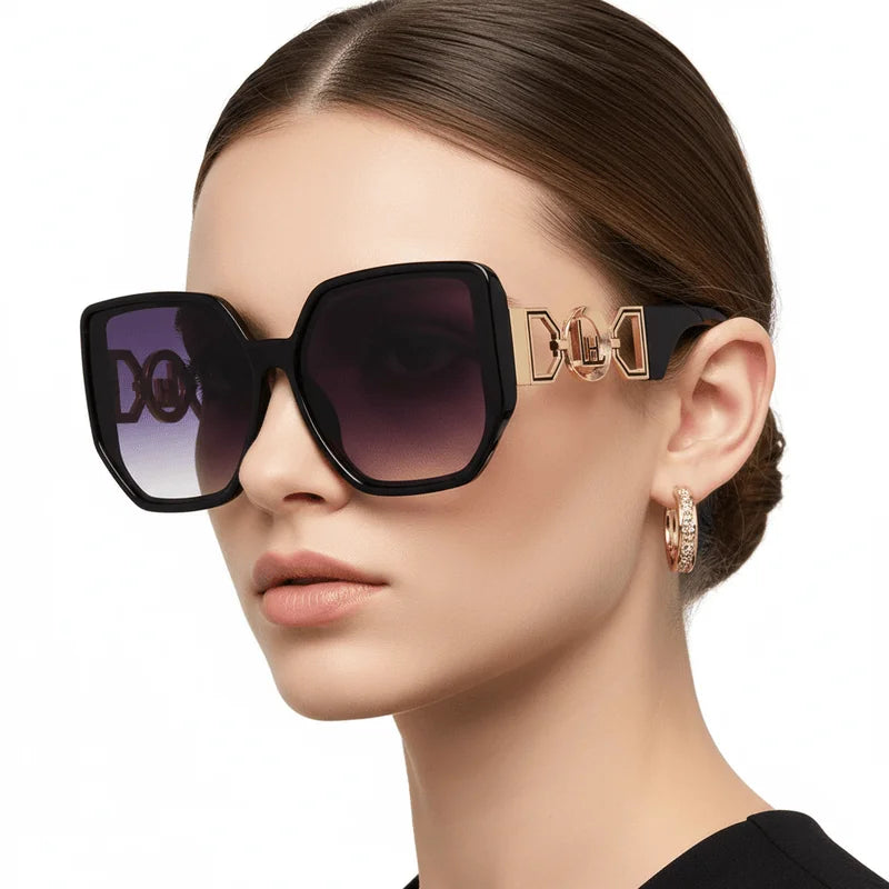 Lunettes de Soleil Œil de Chat Oversize Découpé Dégradé UV400 Unisexe – CLEVI Paris