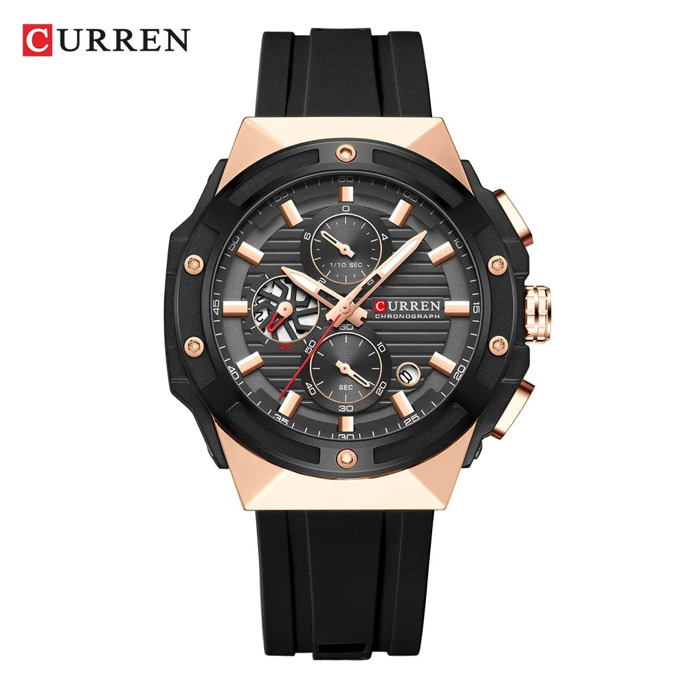 CURREN Montre Quartz Japonais Homme Sport Cadran Créatif Silicone Lumineux 45mm – CLEVI Paris