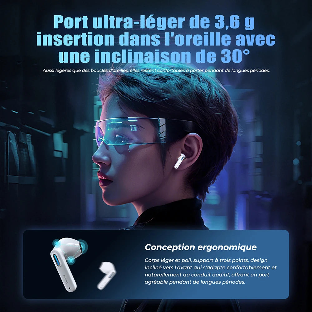 HTC NE49 Écouteurs Traducteur IA Bluetooth TWS – CLEVI Paris